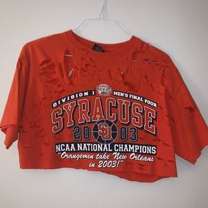 Syracuse Vintage Distressed Crop Top